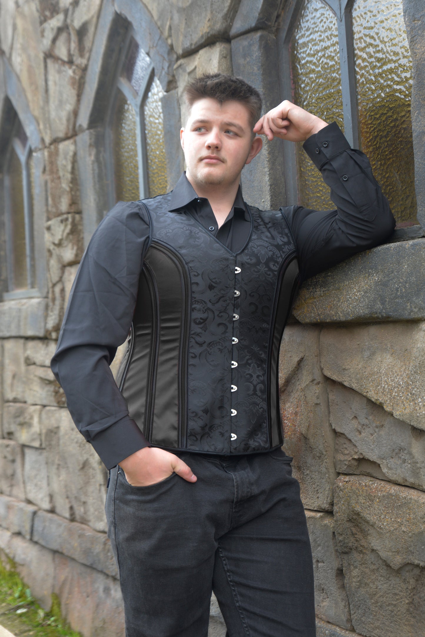 Black Unisex Corset Vest