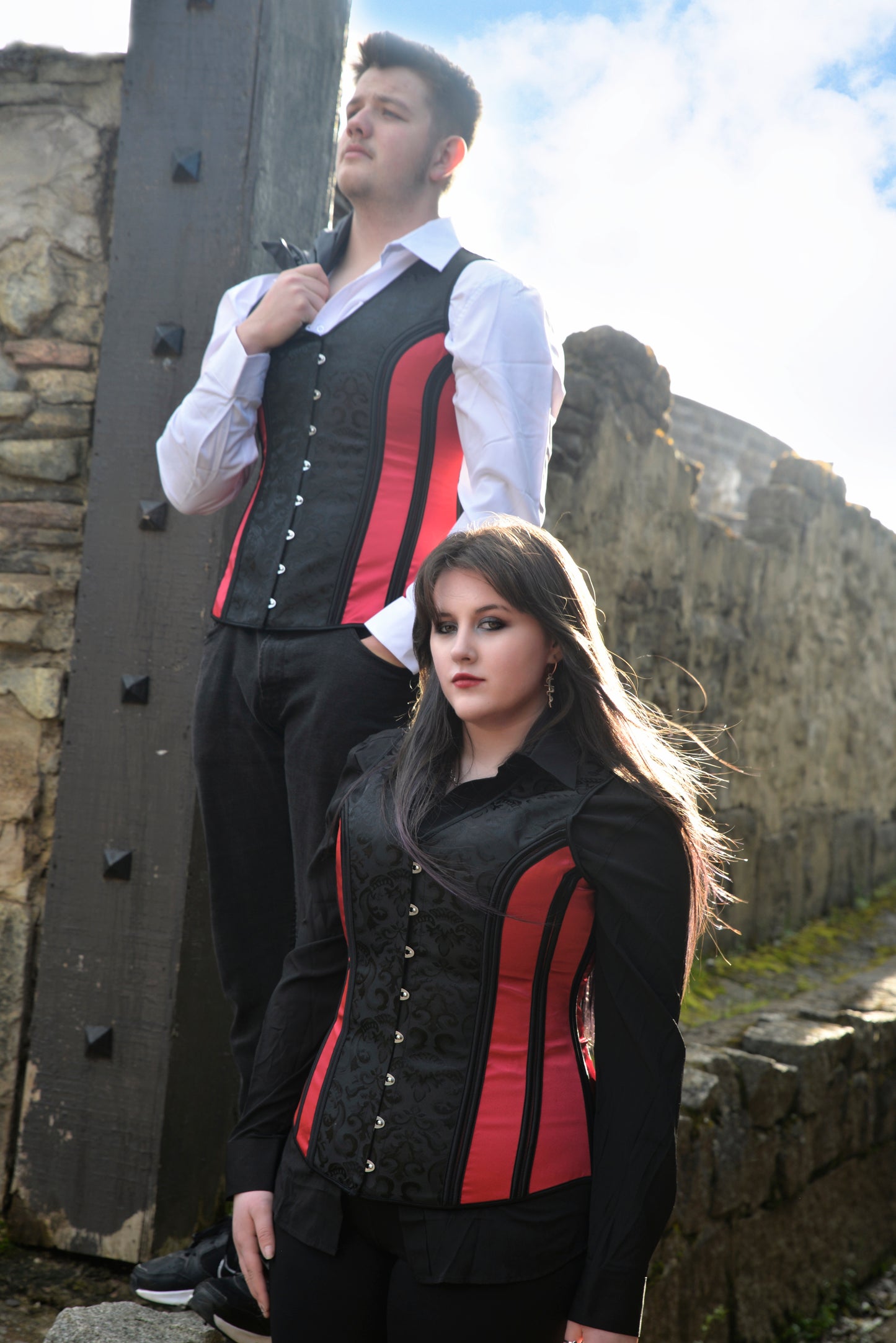 Red Unisex Corset Vest